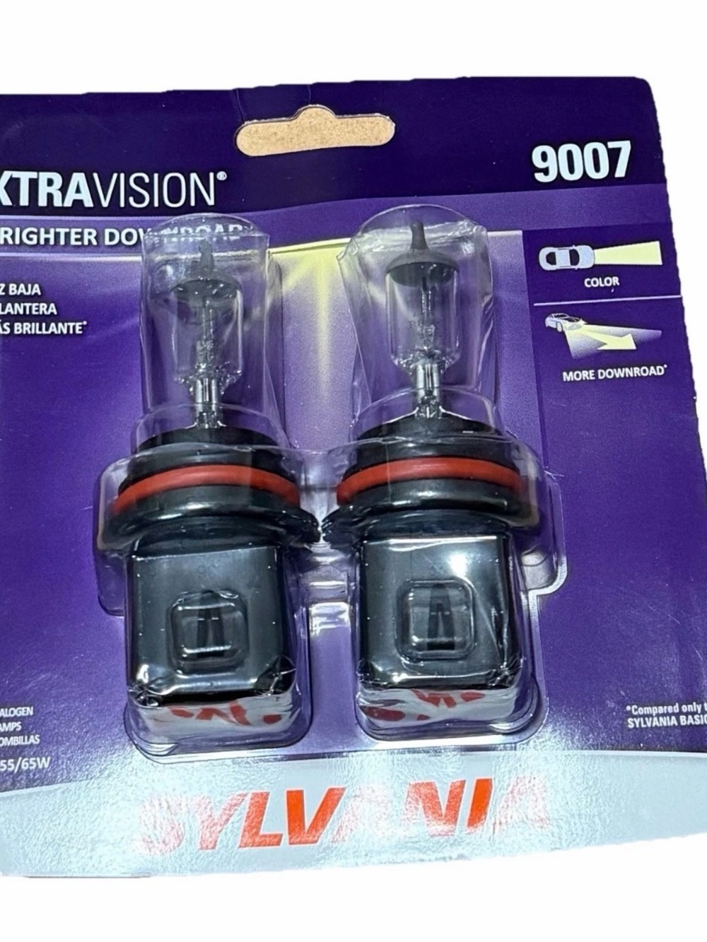 Sylvania XtraVision 9007 Halogen Headlight Bulbs - Black/Red Accents